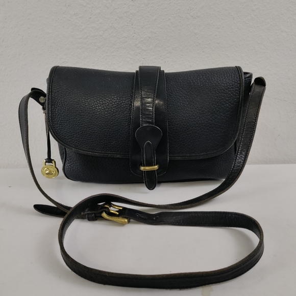 Dooney & Bourke Handbags - Dooney & Bourke Black AWL Vintage Equestrian Crossbody Bag